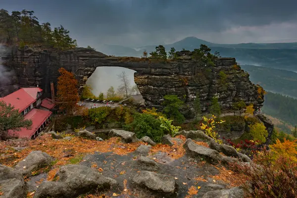 stock image Mountains in Bohemian Switzerland. Pravcicka Gate, Czech Republic