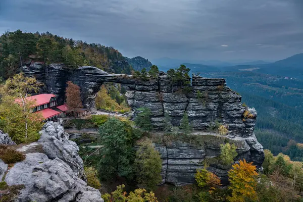 stock image Mountains in Bohemian Switzerland. Pravcicka Gate, Czech Republic