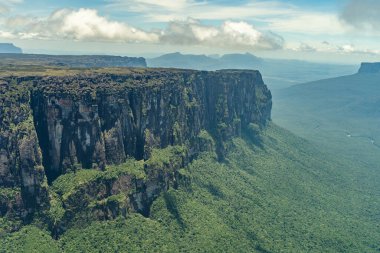 Venezuela 'daki Canaima Ulusal Parkı Dağları ve Kanyonlarının Manzarası