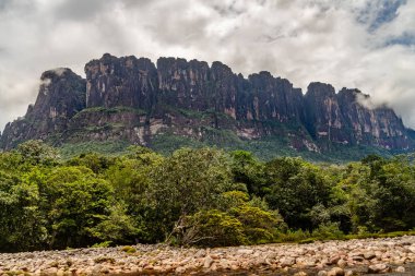 Venezuela 'daki Canaima Ulusal Parkı Dağları ve Kanyonlarının Manzarası