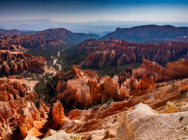 Southwest usa Bryce Canyon National Park (a rocky town of red-rose towers and needles in a closed amphitheater)