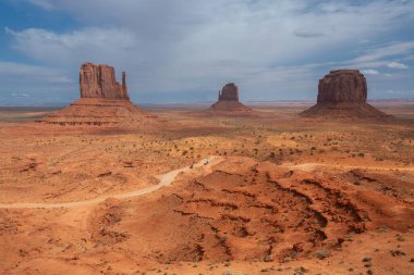 National parks usa southwest area of giant rock formations and table mountains in Monument Valley