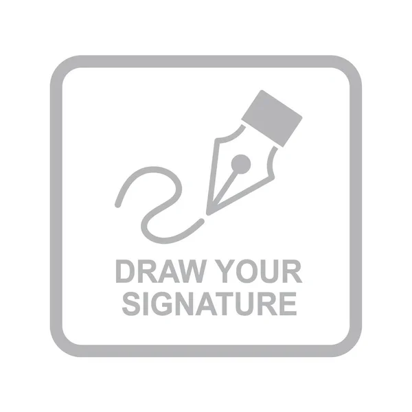 Teken Handtekening Pictogram Geïsoleerd Witte Achtergrond Vector Illustratie — Stockvector