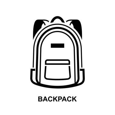Backpack icon. School bag icon. Ordinary backpack icon isolated on white background vector illustration.