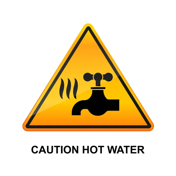 Caution Hot Water Sign Isolated Background Vector Illustration — Stockvektor