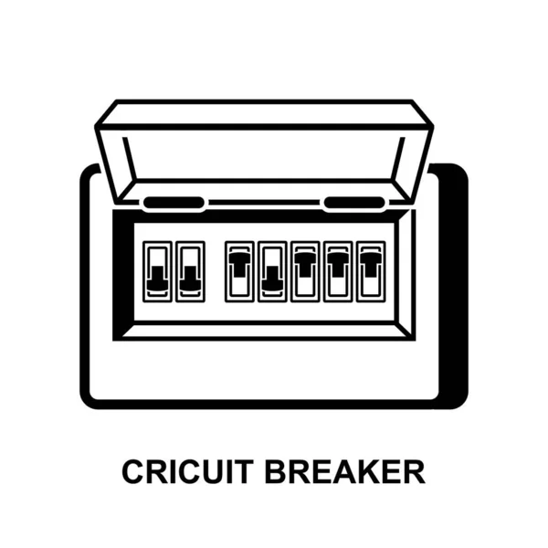 サーキットブレーカボードアイコン フューズボックス バックグラウンドベクトル図に絶縁された電力スイッチパネル — ストックベクタ