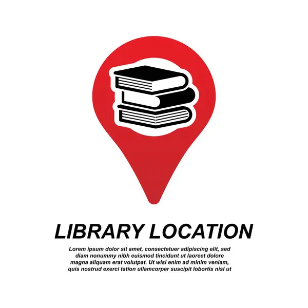 Пин Местоположения Библиотеки Изолирован Фоновой Векторной Иллюстрации — стоковый вектор