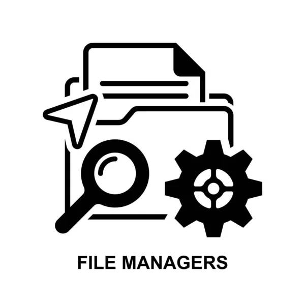 文件管理器图标 在背景向量图上分离文档的文件夹 — 图库矢量图片