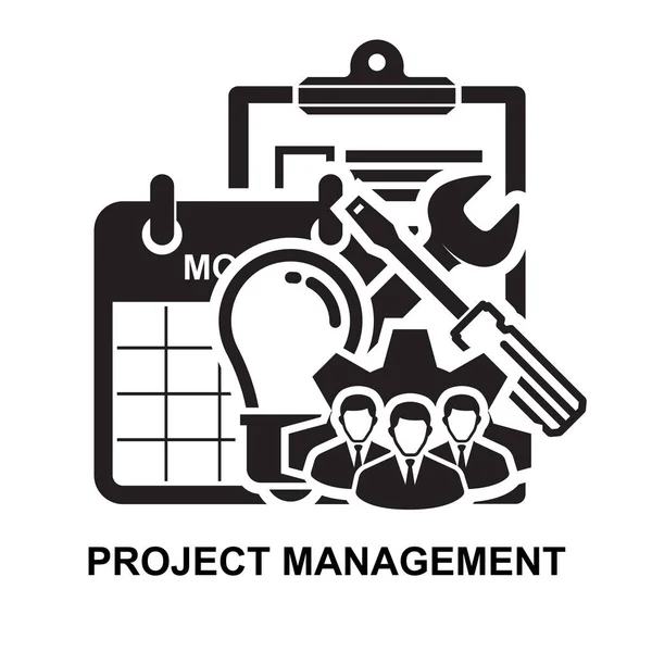 Ikona Zarządzania Projektem Koncepcja Biznesowa Odizolowana Ilustracji Wektora Tła — Wektor stockowy