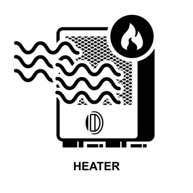 Taşınabilir ısıtıcı simgesi izole edilmiş arka plan vektör çizimi.