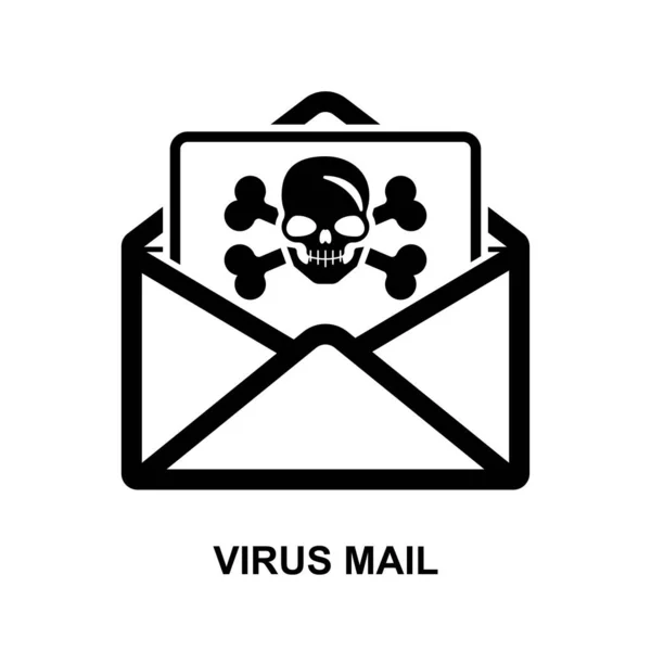 从背景向量图上分离的病毒邮件图标 — 图库矢量图片