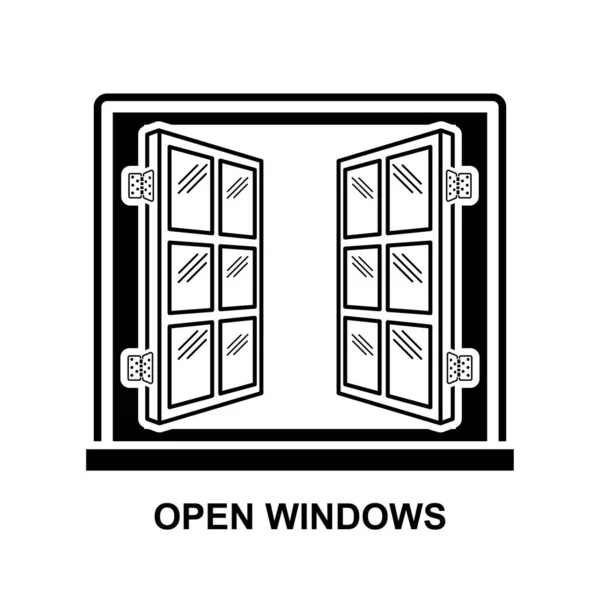 Icona Windows Apri Icona Delle Finestre Isolata Sull Illustrazione Vettoriale — Vettoriale Stock