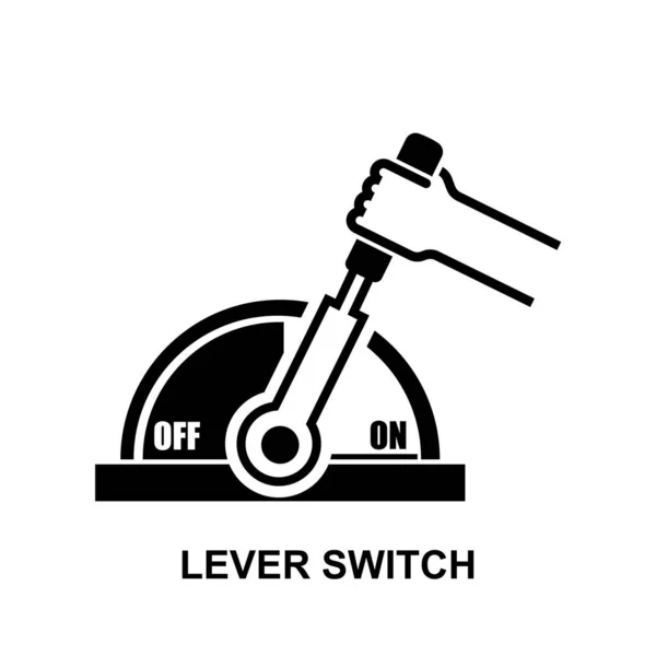 Schalter Symbol Handhebelschalter Ein Und Ausschalten Isoliert Auf Hintergrundvektorabbildung — Stockvektor