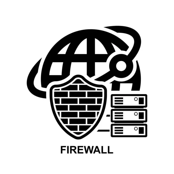Icona Della Tecnologia Firewall Sicurezza Isolata Sull Illustrazione Vettoriale Sfondo — Vettoriale Stock