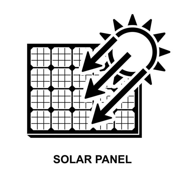 Painel Solar Icon Clean Energia Isolada Ilustração Vetor Fundo —  Vetores de Stock