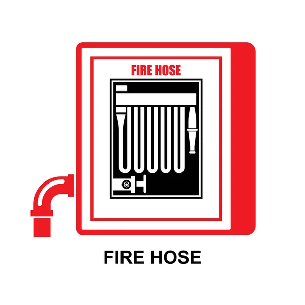 Yangın Hortumu Ikonu Yangın Söndürme Ekipmanı Arka Plan Vektör Illüstrasyonunda — Stok Vektör
