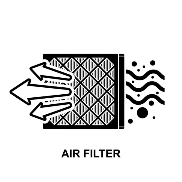 Icono Filtro Aire Icono Del Filtro Aire Purificación Filtración Aire — Vector de stock