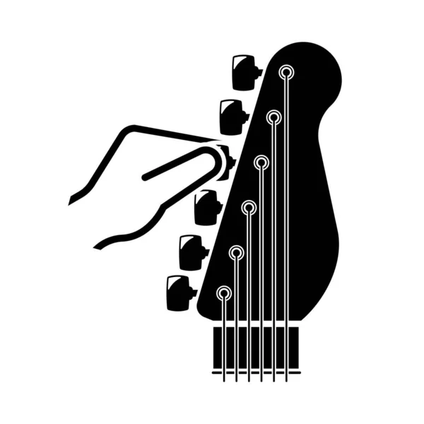 Handstimmung Des Gitarrensymbols Isoliert Auf Der Hintergrundvektorillustration — Stockvektor