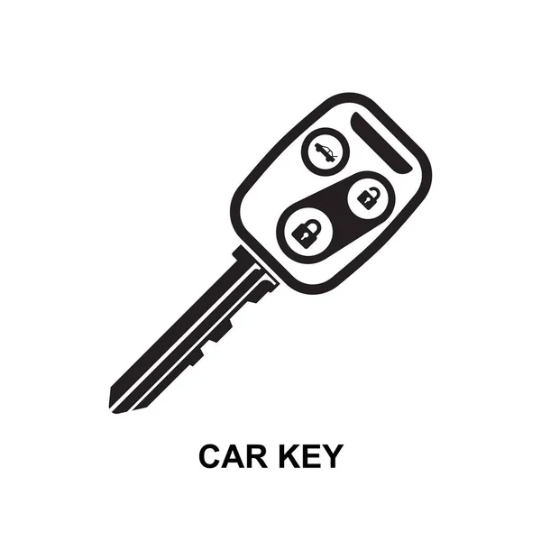 Autó Kulcs Ikon Elszigetelt Háttér Vektor Illusztráció — Stock Vector