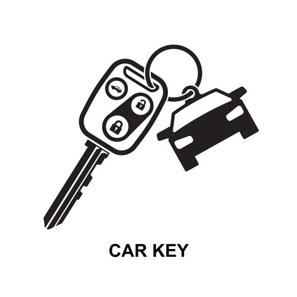 Autó Kulcs Ikon Elszigetelt Háttér Vektor Illusztráció — Stock Vector