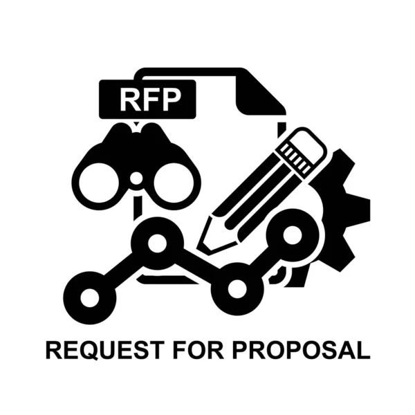 Rfp Icon Pedido Proposta Denunciar Símbolo Documento Isolado Ilustração Vetorial Vetores De Stock Royalty-Free