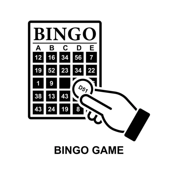 Bingo Game Icon Bingo Card Glyph Icon Isolate Background Vector — Stock Vector