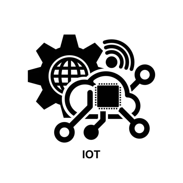 Icona Iot Internet Delle Cose Icona Isolata Sfondo Vettoriale Illustrazione — Vettoriale Stock