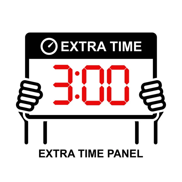 Hand Hält Extra Zeit Panel Symbol Isoliert Auf Hintergrund Vektor — Stockvektor