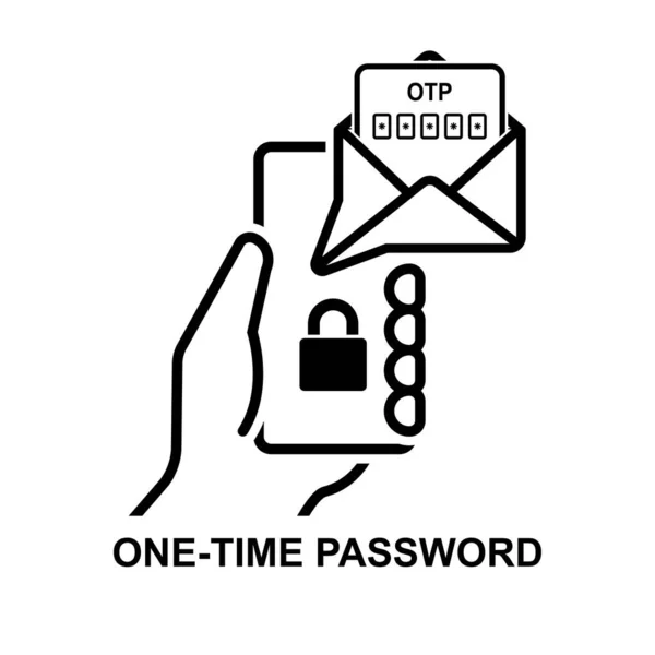 Otp Icon One Κωδικό Πρόσβασης Φορά Δύο Παράγοντες Ταυτοποίησης Που — Διανυσματικό Αρχείο