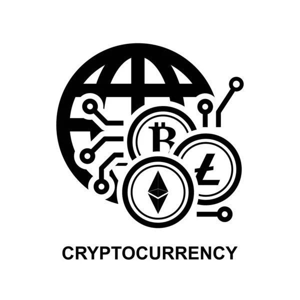 Ikona Kryptowaluty Waluta Kryptograficzna Odizolowana Ilustracji Wektora Tła — Wektor stockowy