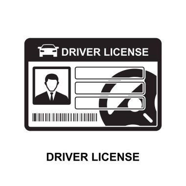 Arkaplan vektör illüstrasyonunda sürücü ehliyeti simgesi izole edildi.