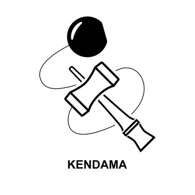 Kendama simgesi arkaplan vektör illüstrasyonunda izole edildi.
