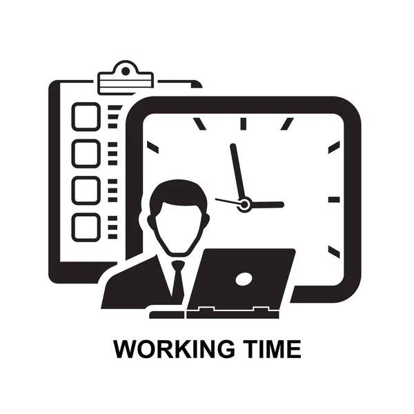 Icône Temps Travail Icône Planification Gestion Temps Isolée Sur Illustration — Image vectorielle