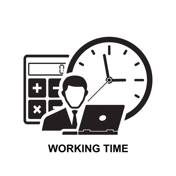 Ícone Tempo Trabalho Ícone Planejamento Gerenciamento Tempo Isolado Ilustração Vetorial — Vetor de Stock