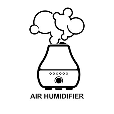 Hava nemlendirici simgesi arkaplan vektör illüstrasyonunda izole edildi.