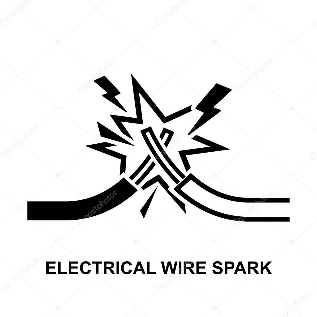 Electric wire spark icon isolated on background vector illustration.