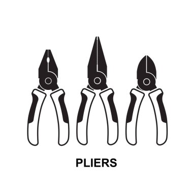 Arkaplan vektör illüstrasyonunda pense aracı simgesi izole.