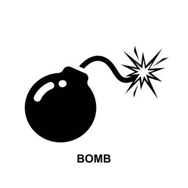 Bomba simgesi arkaplan vektör illüstrasyonunda izole edildi.