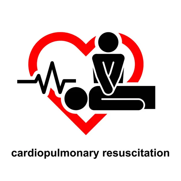 kardiyopulmoner resüsitasyon, beyaz arkaplan vektör illüstrasyonunda izole edilmiş CPR simgesi.