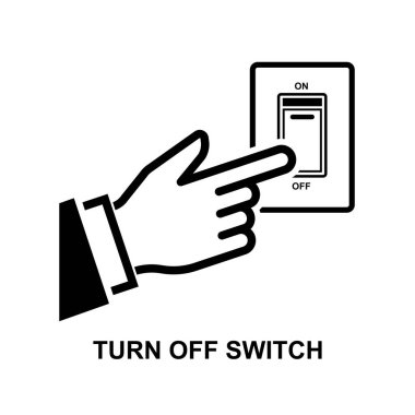 Düğme simgesini kapat. Arka plan vektör illüstrasyonunda parmak düğmesine basma izole edildi.