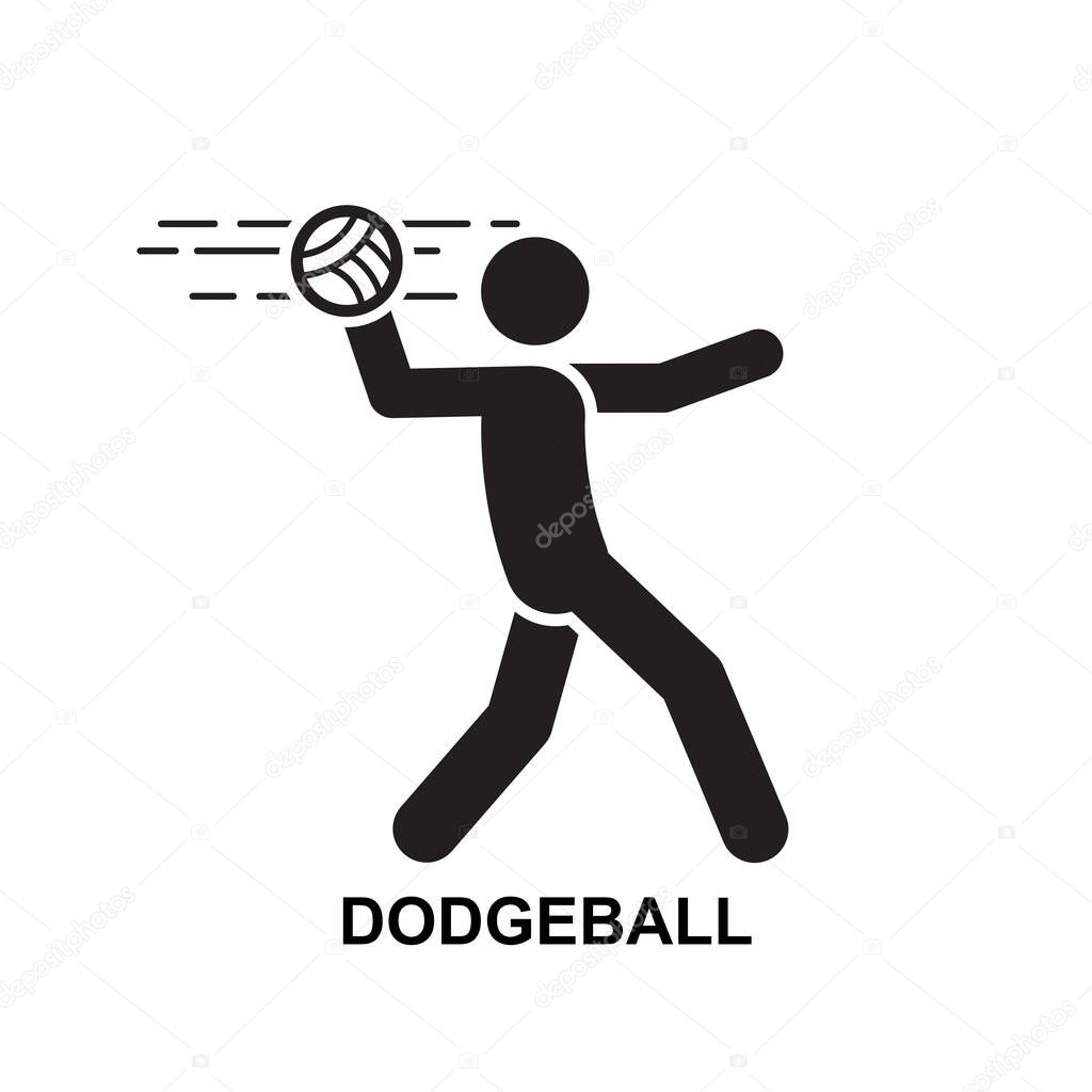 Dodgeball icon. Dodgeball player isolated on background vector illustration.