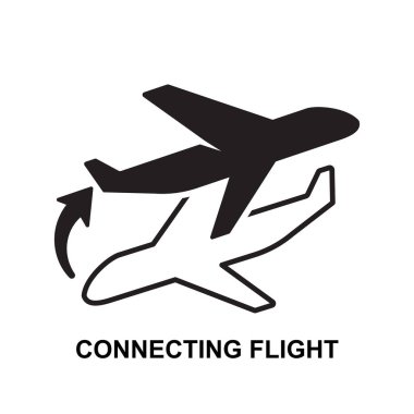 Connection flight icon. Airplane transitions isolated on background vector illustration. clipart