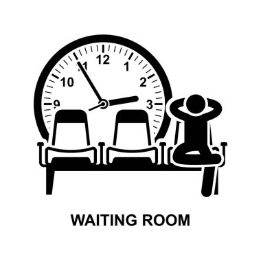 Bekleme odası simgesi arkaplan vektör çiziminde izole edildi.