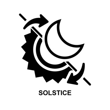 Gündönümü simgesi arka plan vektör illüstrasyonunda izole edildi.