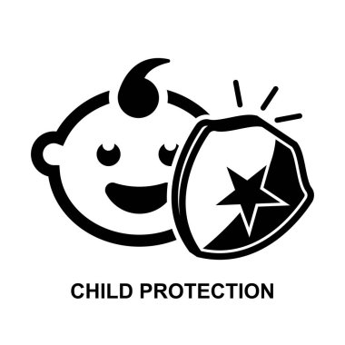 Çocuk koruma simgesi arka plan vektör illüstrasyonunda izole edildi.