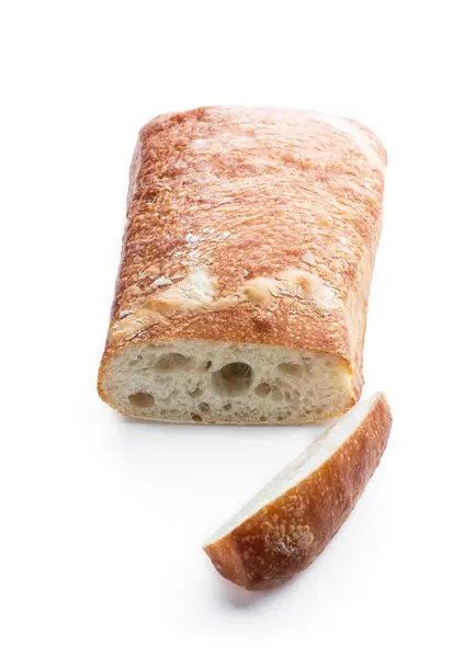 Ιταλικό Ψωμί Ciabatta Απομονωμένο Λευκό Φόντο Royalty Free Εικόνες Αρχείου