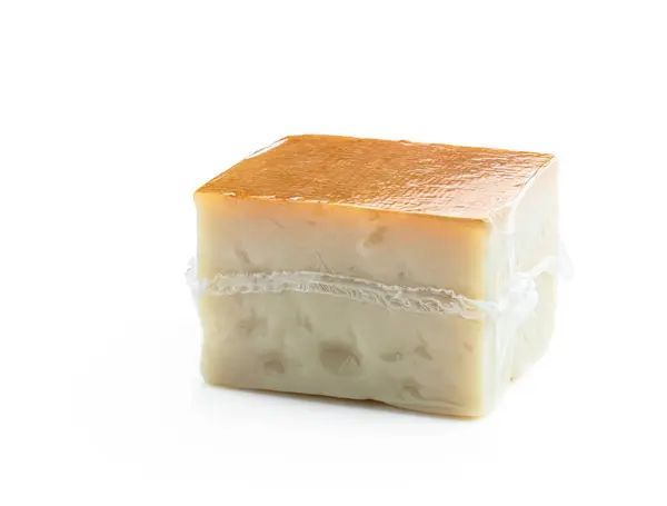Τυρί Πλαστική Συσκευασία Κενού Που Απομονώνεται Λευκό Φόντο Royalty Free Εικόνες Αρχείου