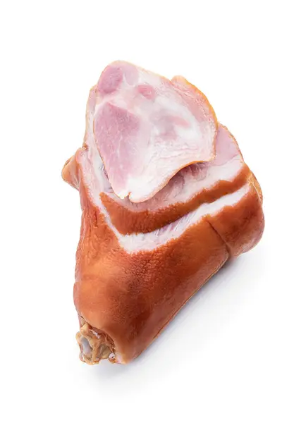 Boiled Smoked Pork Knuckle Isolated White Stock Photo