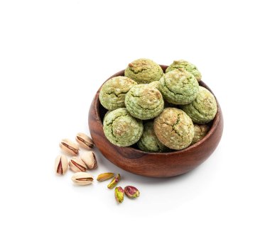 Lezzetli şam fıstıklı kurabiyeler. 