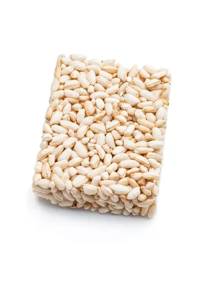 stock image Puffed  rice bar isolated on white background 